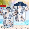 MLB Detroit Tigers Hawaiian Shirt Flower Baseball Aloha Shirt
