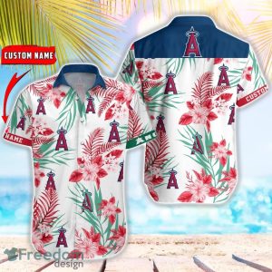 MLB Los Angeles Angels Hawaiian Shirt Flower Baseball Shirt For Fans