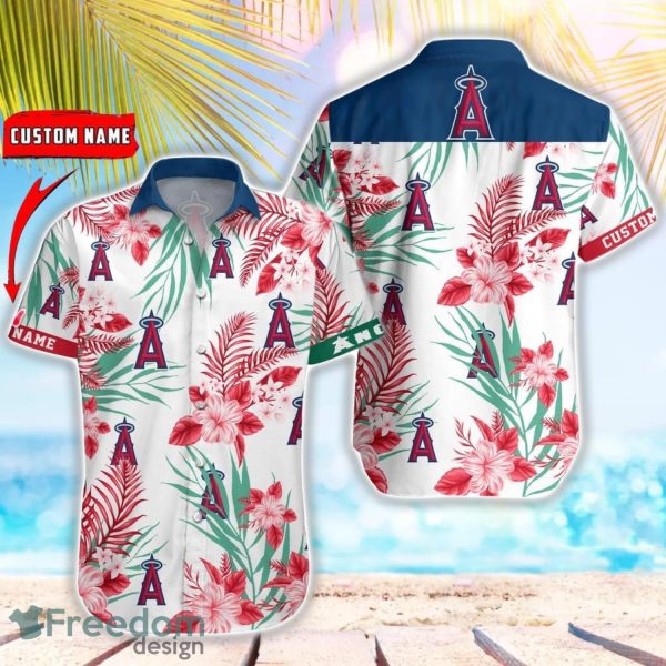 MLB Los Angeles Angels Hawaiian Shirt Flower Baseball Shirt For Fans
