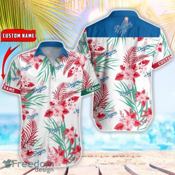 MLB Los Angeles Dodgers Hawaiian Shirt Flower Baseball Shirt For Fans