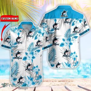 MLB Miami Marlins Hawaiian Shirt Flower Baseball Aloha Shirt