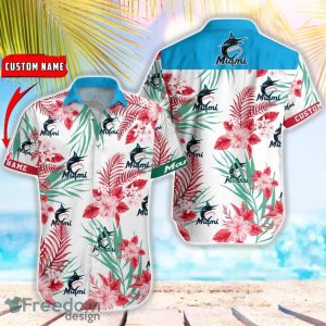 MLB Miami Marlins Hawaiian Shirt Flower Baseball Shirt For Fans