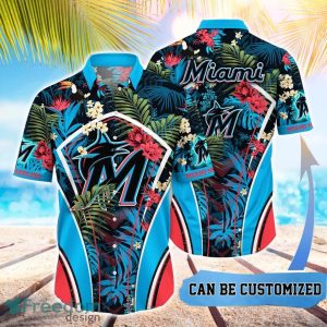 MLB Miami Marlins Hawaiian Shirt Flower Summer Tropical Aloha Shirt