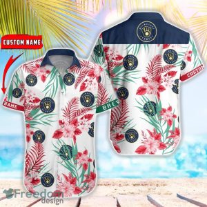 MLB Milwaukee Brewers Hawaiian Shirt Flower Baseball Shirt For Fans