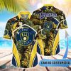 MLB Milwaukee Brewers Hawaiian Shirt Flower Summer Tropical Aloha Shirt