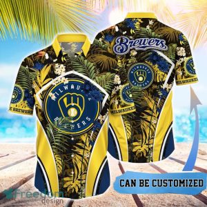 MLB Milwaukee Brewers Hawaiian Shirt Flower Summer Tropical Aloha Shirt