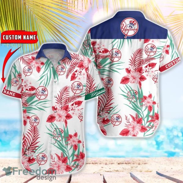 MLB New York Yankees Hawaiian Shirt Flower Baseball Shirt For Fans