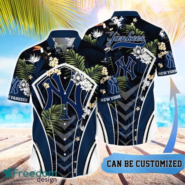 MLB New York Yankees Hawaiian Shirt Flower Summer Tropical Aloha Shirt
