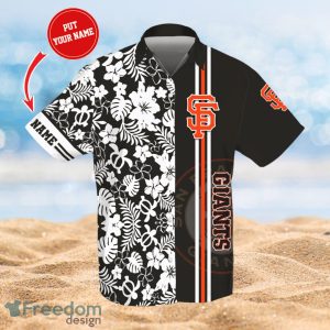 MLB San Francisco Giants Logo Design Flower Tropical Gifts For Fans Custom Name Shirt Hawaiian Shirt