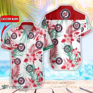 MLB Washington Nationals Hawaiian Shirt Flower Baseball Shirt For Fans