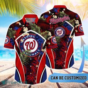 MLB Washington Nationals Hawaiian Shirt Flower Summer Tropical Aloha Shirt