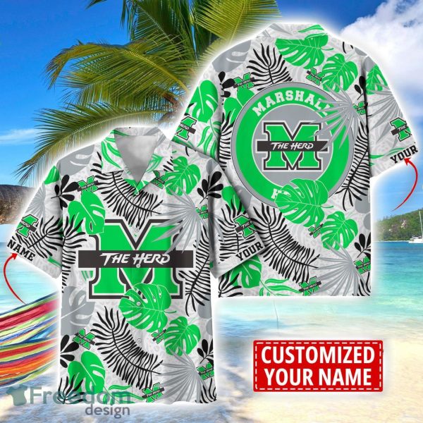 Marshall Thundering Herd Aloha Hawaiian Shirt Custom Name Summer Gift Holiday Team Shirt