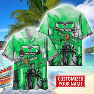 Marshall Thundering Herd Hawaii Shirt Custom Name Sports Team Beach Shirt