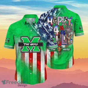 Marshall Thundering Herd NCAA3 Hawaiian Shirt 4th Of July Independence Day Best Gift For Men And Women Fans