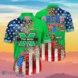 Marshall Thundering Herd NCAA3 Hawaiian Shirt 4th Of July Independence Day Ideal Gift For Men And Women Fans