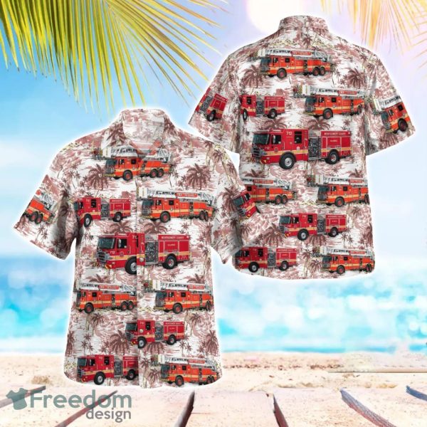 Maryland Montgomery County Fire and Rescue Service Tropical 3D Hawaiian Shirt Gift For Summer