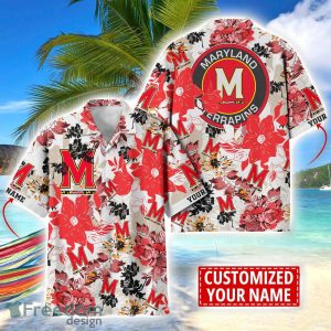 Maryland Terrapins Aloha 3D Hawaiian Shirt Flower Sport Team Beach Shirt Custom Name