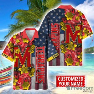 Maryland Terrapins Custom name USA Flag 4th July Independence Day Hawaiian Shirt