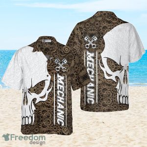 Mechanic Camo Pattern Skull Hawaiian Shirt Best Gift For Men And Women
