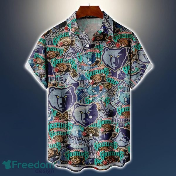 Memphis Grizzlies Logo All Printed 3D Hawaiian Shirt For Fans NBA Hawaiian Shirt