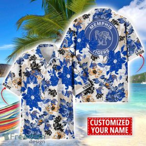Memphis Tigers Aloha 3D Hawaiian Shirt Flower Sport Team Beach Shirt Custom Name
