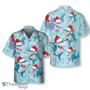 Merry Christmas Shark Santa Hat Christmas Hawaiian Shirt Best Gift For Men And Women
