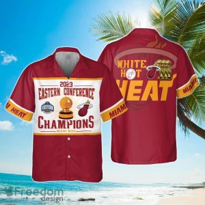 Miami Heat Eastern Conference Champions On Red Background 3D Hawaiian Shirt