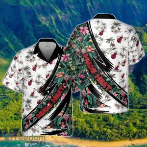Miami Heat Hibiscus Flower And Tree Pattern Print Hawaiian Shirt