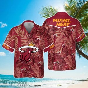 Miami Heat Leaves Tropical Pattern Print Hawaiian Shirt
