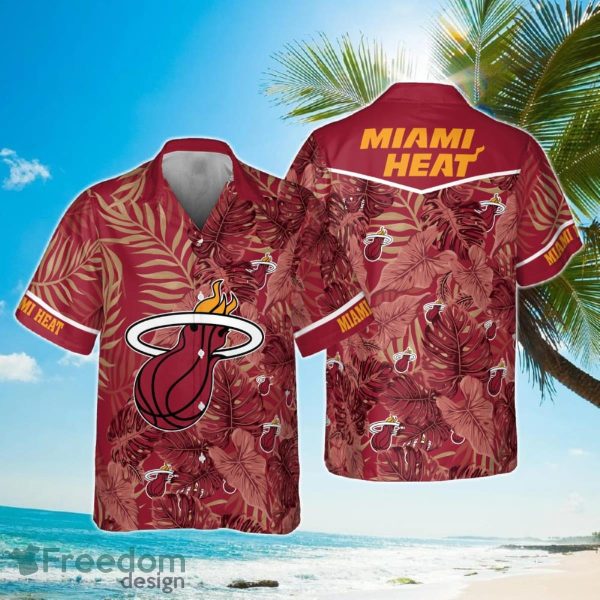Miami Heat Leaves Tropical Pattern Print Hawaiian Shirt