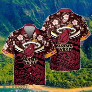 Miami Heat National National Basketball Association 2023 Polynesian Pattern Hawaiian Shirt