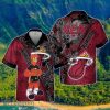 Miami Heat Red Hibiscus Flower Pattern Print Hawaiian Shirt