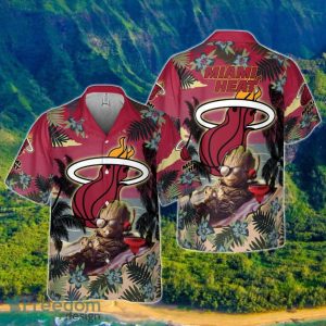 Miami Heat Summer With Baby Groot National Basketball Association 2023 Hawaiian Shirt
