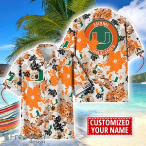 Miami Hurricanes Aloha 3D Hawaiian Shirt Flower Sport Team Beach Shirt Custom Name