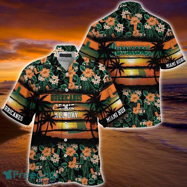 Miami Hurricanes Floral Pattern For Sports Enthusiast This Year Beach Summer 3D Hawaiian Shirt