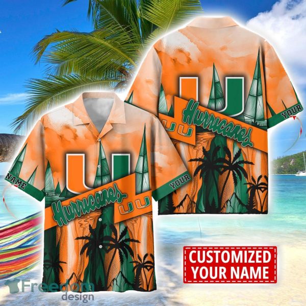 Miami Hurricanes Hawaii Shirt Custom Name Sports Team Beach Shirt