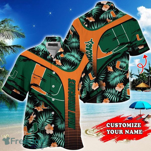 Miami Hurricanes Personalized Summer With Tropical Pattern Gift For Fans 3D Hawaiian Shirt