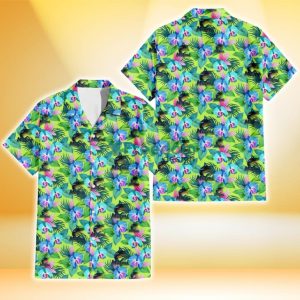 Miami Marlins Blue Orchid Green Pink Leaf Green Background 3D Hawaiian Shirt Gift For Fans