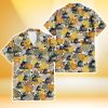 Miami Marlins Brown Yellow Hibiscus White Background 3D Hawaiian Shirt Gift For Fans