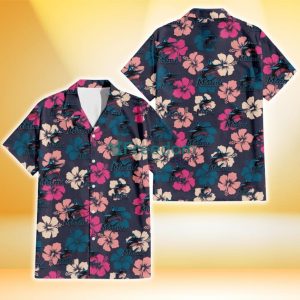 Miami Marlins Colorful Hibiscus Black Background 3D Hawaiian Shirt Gift For Fans