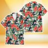 Miami Marlins Coral Hibiscus Green Leaf Beige Background 3D Hawaiian Shirt Gift For Fans
