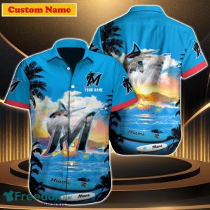 Miami Marlins MLB Custom Name Hawaiian Shirt Great Gift For Men Women Fans
