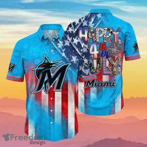 Miami Marlins MLB Hawaiian Shirt 4th Of July Independence Day Best Gift For Men And Women Fans