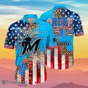 Miami Marlins MLB Hawaiian Shirt 4th Of July Independence Day Ideal Gift For Men And Women Fans