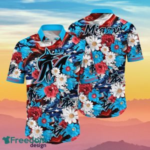 Miami Marlins MLB Hawaiian Shirt 4th Of July Independence Day Special Gift For Men And Women Fans