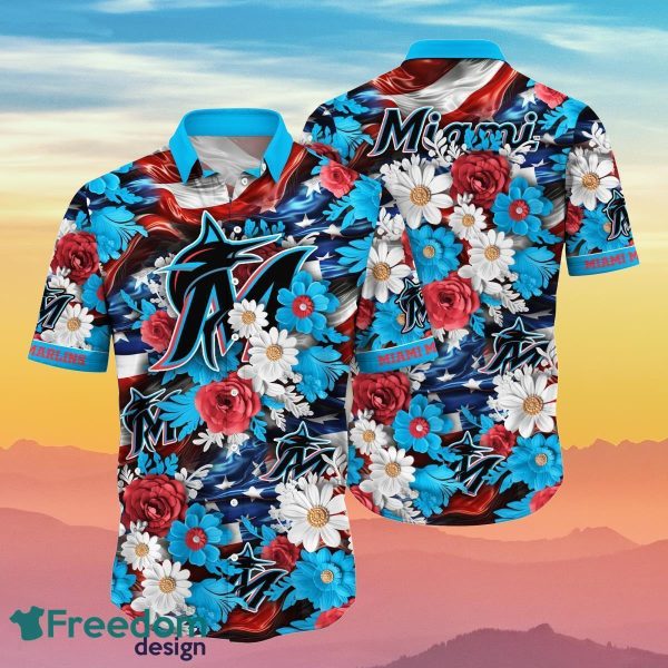 Miami Marlins MLB Hawaiian Shirt 4th Of July Independence Day Special Gift For Men And Women Fans