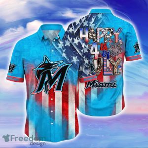 Miami Marlins MLB Hawaiian Shirt Independence Day Shirt For Men Women