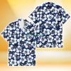 Miami Marlins Modern White Hibiscus Navy Background 3D Hawaiian Shirt Gift For Fans