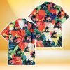 Miami Marlins Orange White Tropical Hibiscus Green Leaf 3D Hawaiian Shirt Gift For Fans