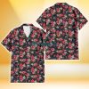 Miami Marlins Pink Hibiscus Orchid Brown Background 3D Hawaiian Shirt Gift For Fans